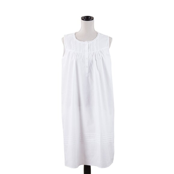 Taleen Ladies White Embroidered 100% Cotton Nightgown – Women’s Sleepwear S-XL